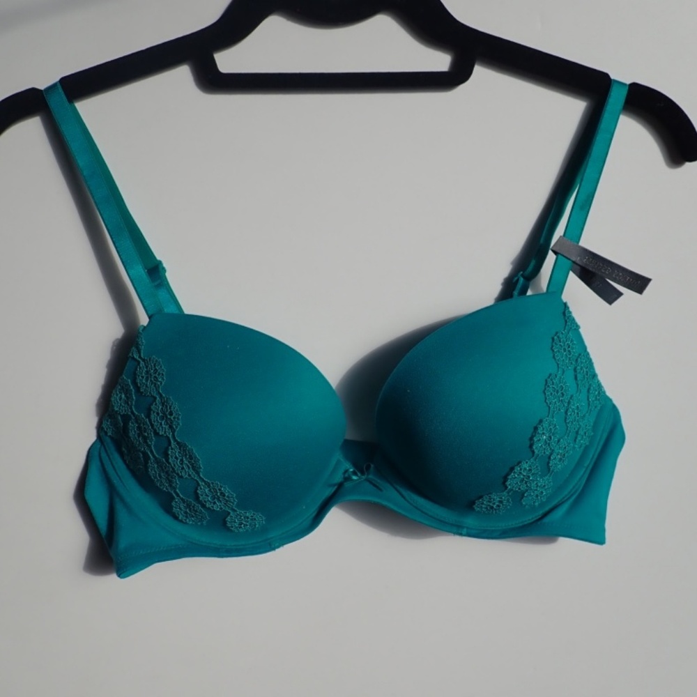 Aerie 36B NWOT Lexi Blue Green Teal Bra Pushup Hot